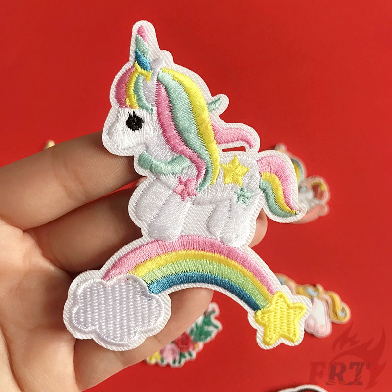 Miếng vá hình kỳ lân cầu vồng nhiều màu 01-9 tuỳ chọn ủi/may quần áo tự làm