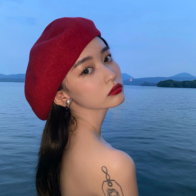 Mũ Nồi Len Thời Trang Hàn Quốc Phong Cách Beret Dành Cho Nữ
