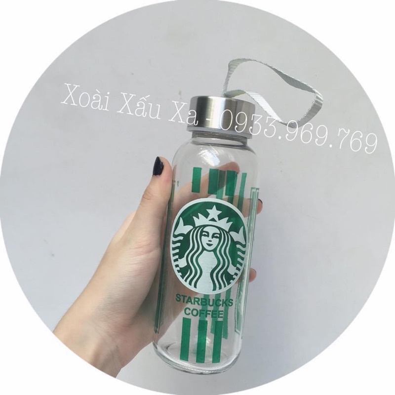 bình nước thuỷ tinh starbuck