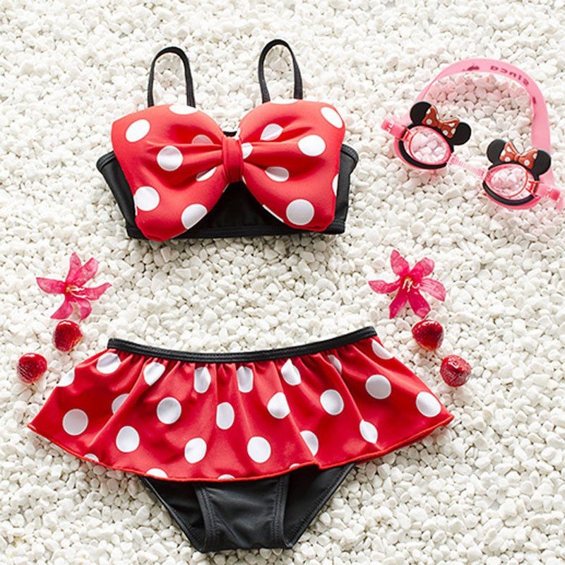 Bộ Đồ Bơi Bikini In Hình Chuột Minnie Cho Bé Gái 0-5 Tuổi