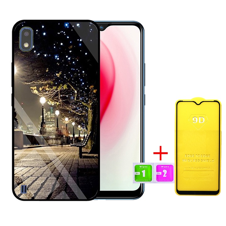 Combo Ốp lưng SAMSUNG A10 + 1 kính cường lực full màn hình, Kính 3D sang trọng Không nhòe, không phai ( Tim shop )