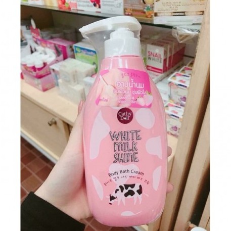 [Mã FMCGMALL - 8% đơn 250K] Sữa tắm sữa bò Cathy Doll White Milk Shine Body Bath Cream 450ml dưỡng da mềm mịn trắng sáng