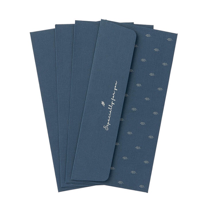 Set 4 Phong Bì ARTBOX Hàn Quốc Họa Tiết Lá Cây Màu Xanh Navy Nhã Nhặn