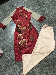 Hc- set áo dài cách Tân bigsize- sẵn đỏ