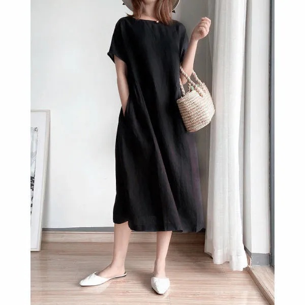 [40-90KG] Đầm Cotton Cộng Với Kích Thước Dành Cho Phụ Nữ C8879