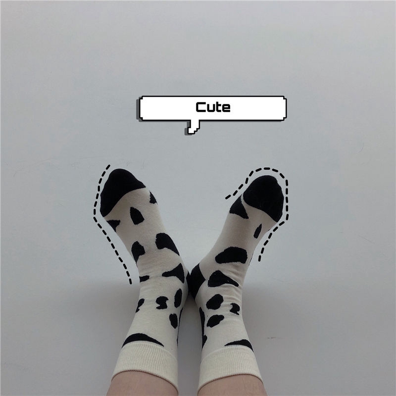 [Miễn Phí Vận Chuyển] Vớ Họa Tiết Bò 231004Vớ Nam Nữ In Họa Tiết Dễ Thương