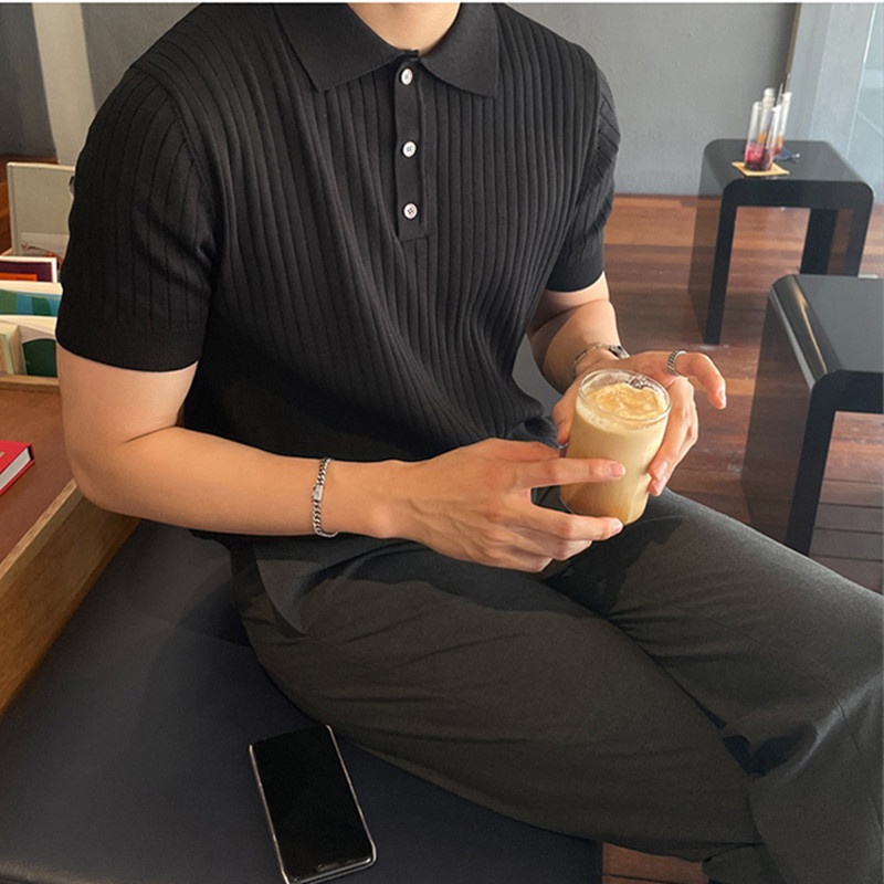 Áo Thun polo Ngắn Tay Màu Sắc Đơn Giản Dành Cho Nam