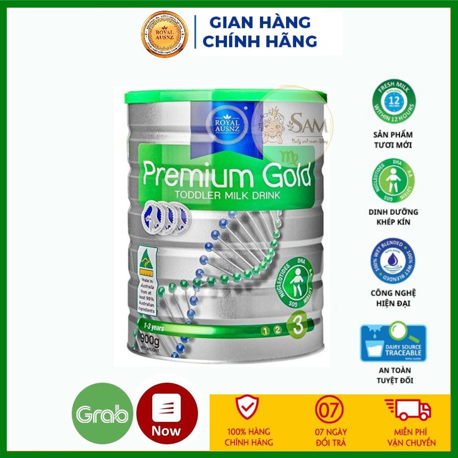 Sữa Bột Hoàng Gia Úc Premium Gold Số 3 Bổ Sung Vitamin, Khoáng Chất Cho Trẻ ROYAL AUSNZ 900g