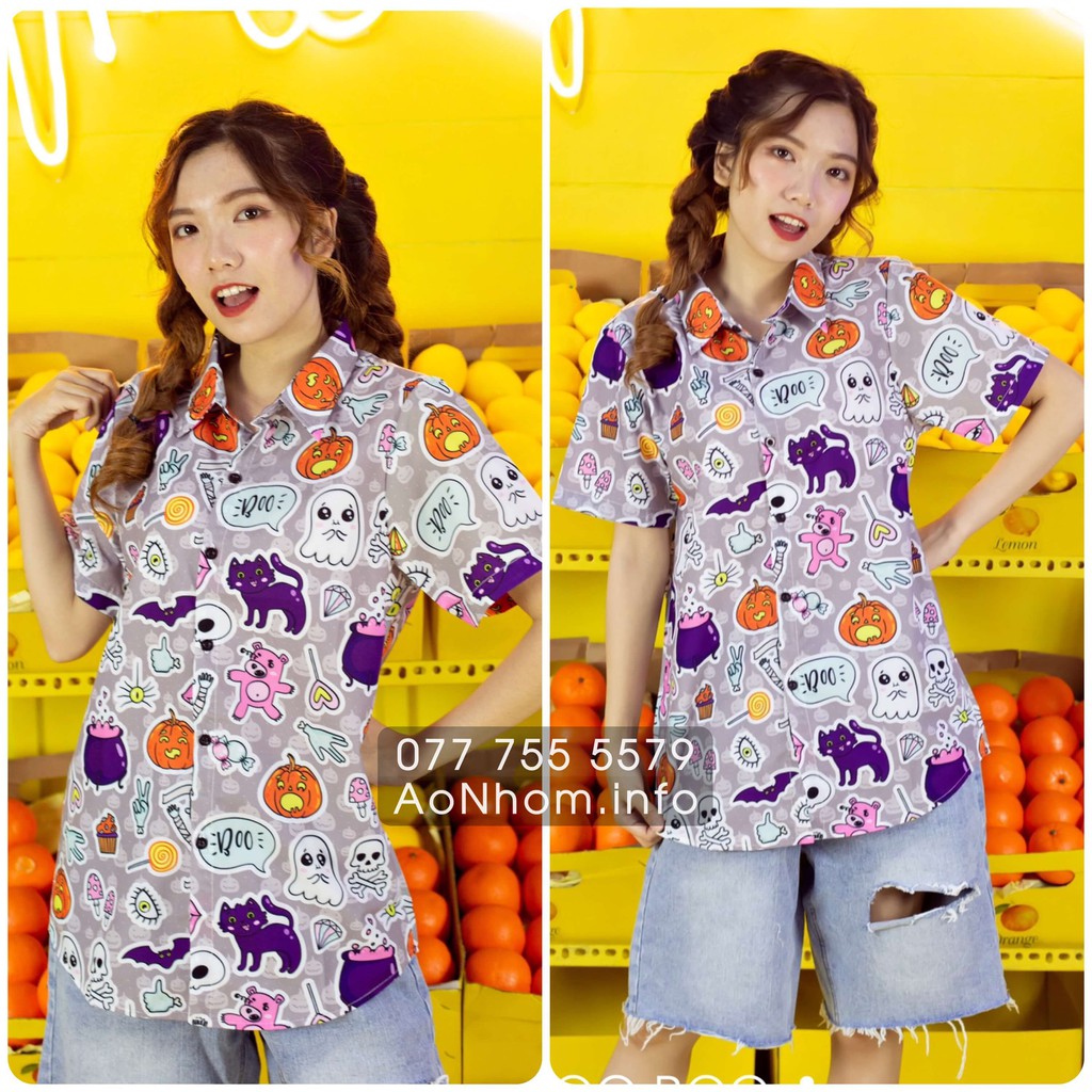 Áo Sơ Mi Hoạt Hình Nhóm Lớp - Ma xanh Halloween, Siêu anh hùng Justic League - Đủ size Em Bé, S, M, L, XL, XXL