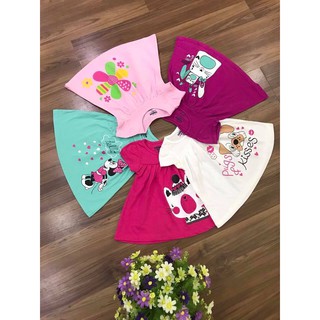 combo bộ và áo váy oshkosh cho bé