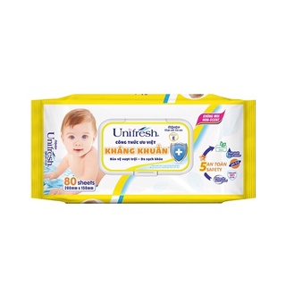 Khăn ướt Unifresh Baby Vitamin E nha đam 80 miếng