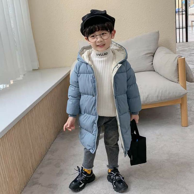 [Bảng Màu Mới - Có Sẵn] Áo Khoác Phao Dáng Dài Cho Bé Trai Bé Gái, Đẹp Ấm.
