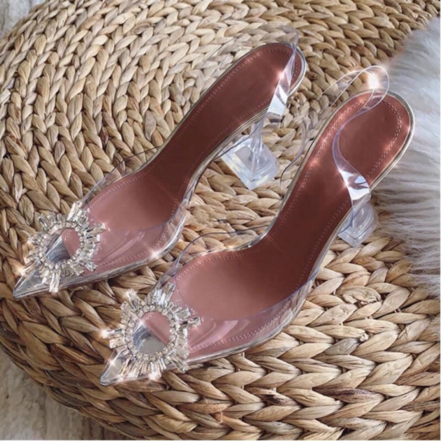 (ORDER) Cao gót quai trong đính đá BIG SIZE (34-45)