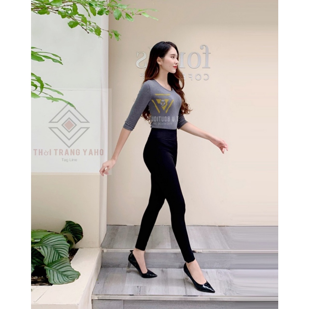 Quần legging cạp cao cấp có túi gen bụng dáng dài màu đen chất vải Umì trơn dày - Quần legging nữ bó hàn công sở bigsize | WebRaoVat - webraovat.net.vn