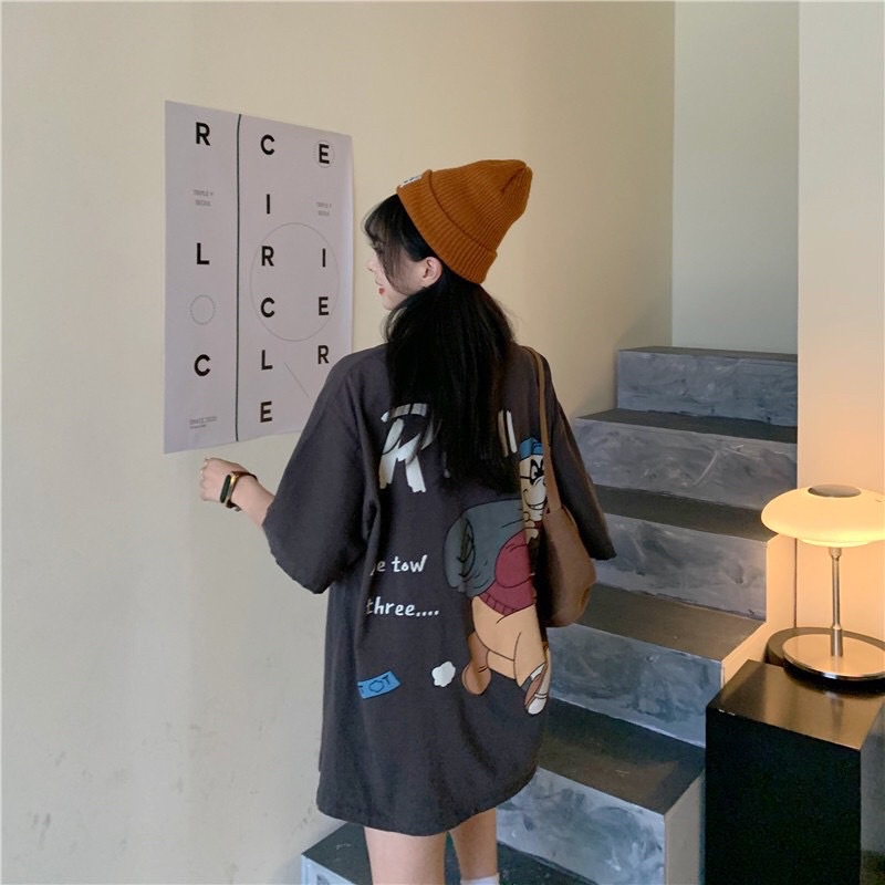 [CÓ ẢNH THẬT] Áo Thun Tay Lỡ Unisex Nam Nữ RUN - Áo Phông Ngắn Tay Ulzzang