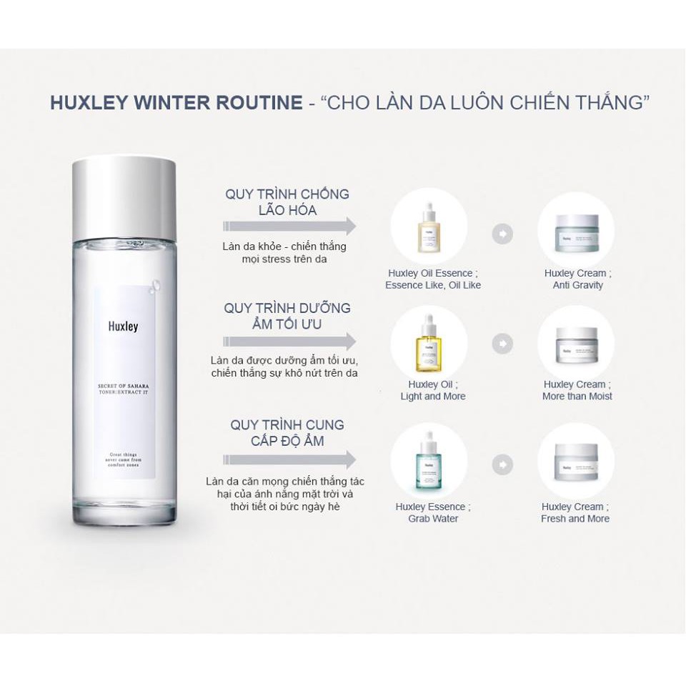 Nước hoa hồng Huxley Secret of Sahara Toner: Extract It