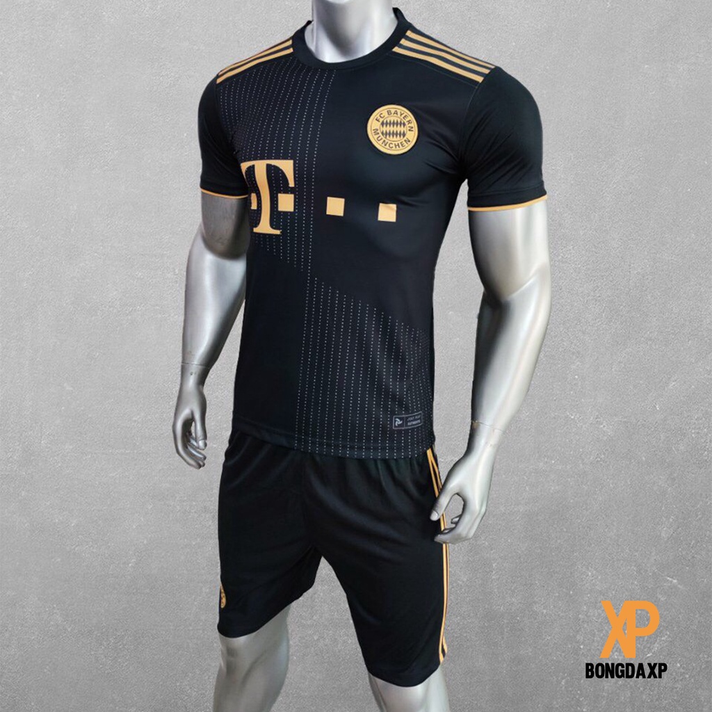 Quần áo bóng đá, đồ đá banh CLB Bayern Muniich Đen Vải thun lạnh cao cấp
