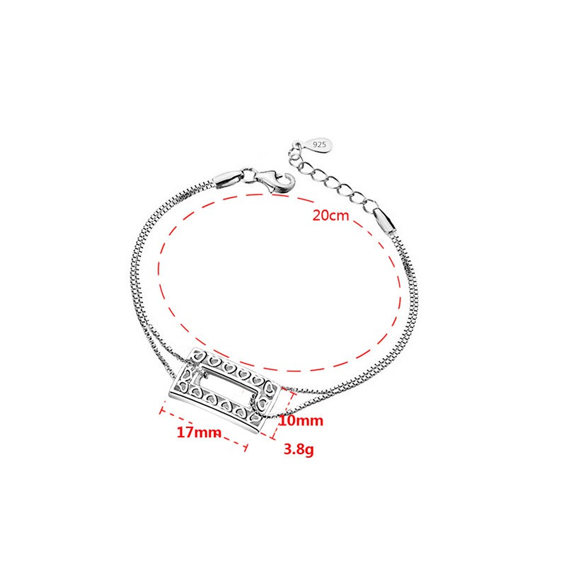 Lắc tay bạc nữ nhỏ nhắn dây đôi xinh xắn bạc S925 LT16