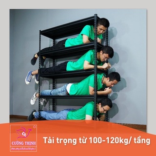 Kệ sắt V lỗ 5 tầng mẫu mới lắp đặt không cần ốc vít, Cao 2m x dài 1m2 x rộng 40cm, Kệ Vinatech