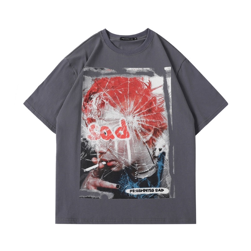 Áo Thun Áo Phông Dáng Rộng SAD 3 màu Đen, Trắng, Xám