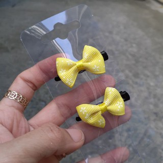 Một cặp kẹp tóc mỏ vịt đính nơ cho bé 3.5cm (Ảnh thật)