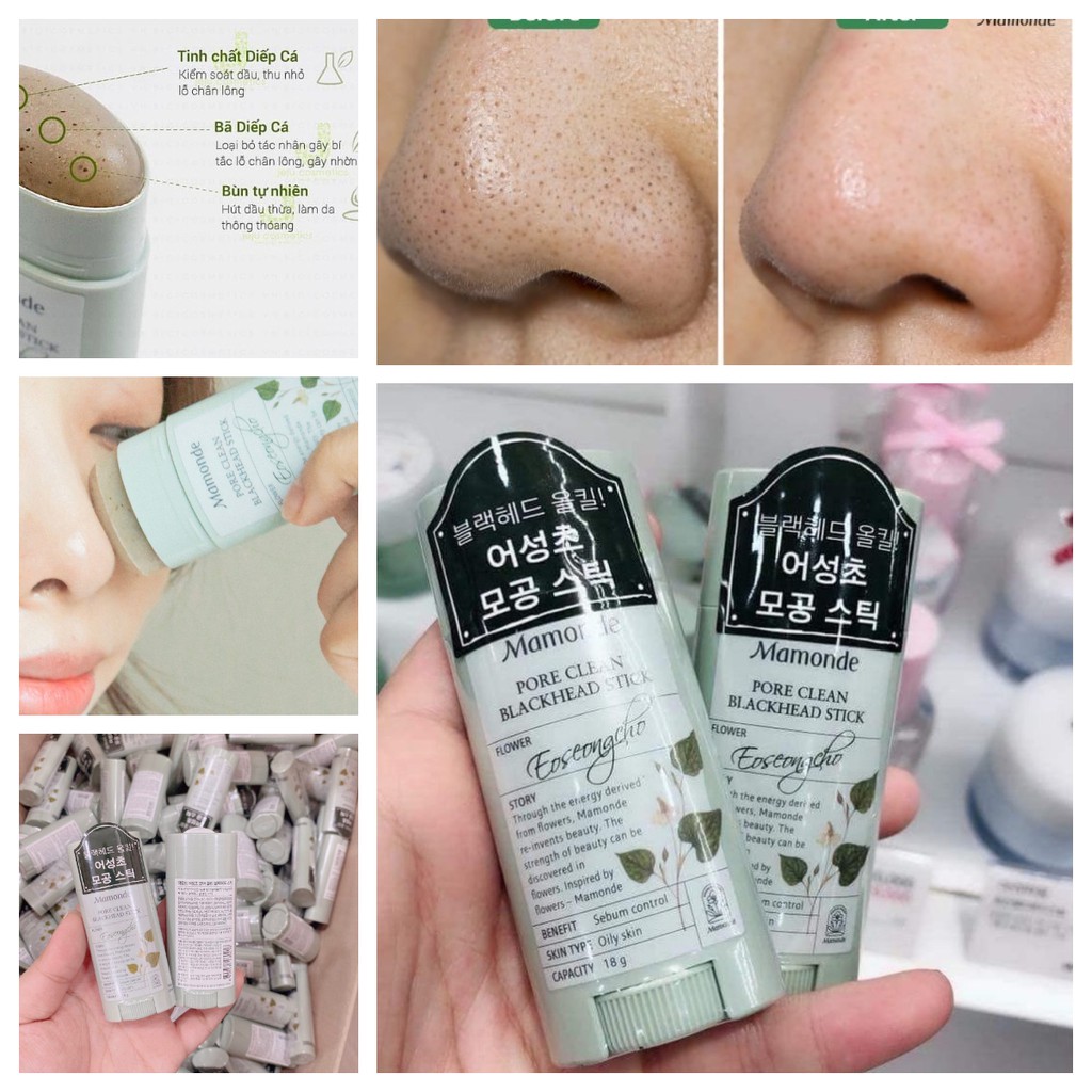 [ Auth - Mẫu mới ] Thanh Lăn Giảm Mụn Đầu Đen, Se Lỗ Chân Lông Mamonde Pore Clean Blackhead Stick 18g