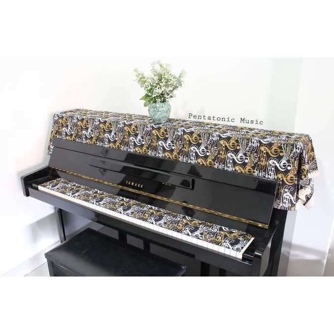 Bìa Đàn Piano Vải Họa Tiết Âm Nhạc