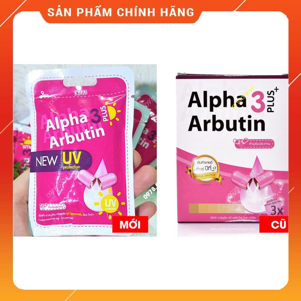 Viên kích trắng da body Alpha Arbutin 3 Plus vỉ 10 viên chính hãng (mẫu cũ/ mới)