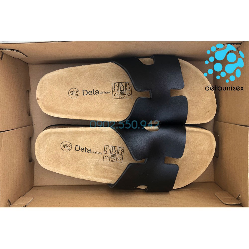 Dép chữ H nam nữ cực xinh và cá tính với chất liệu đế trấu Birken - DETA14D CHÍNH HÃNG FULLBOX  - Dép văn phòng