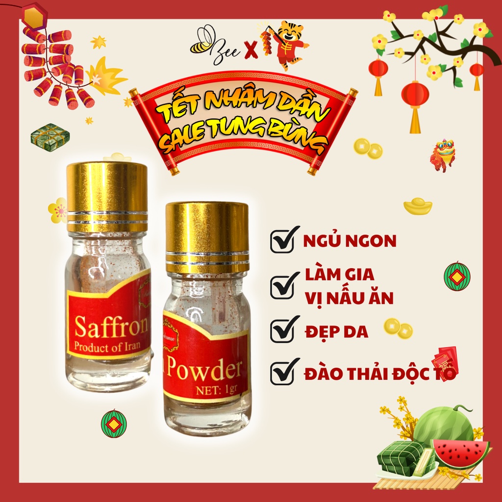 1 GR BỘT SAFFRON NHUỴ HOA NGHỆ TÂY SAFFRON GIÚP NGỦ NGON