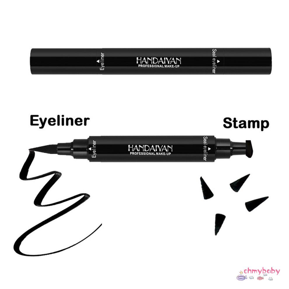 HANDAIYAN Kẻ mắt hai đầu không thấm nước Kẻ mắt đen Triangle Seal Eyeliner [8/10]