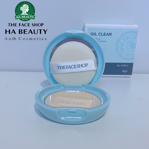 Phấn phủ kiềm dầu siêu mịn cho da hỗn hợp da dầu trang điểm The Face Shop Oil Clear Smooth & Bright Powder 9g