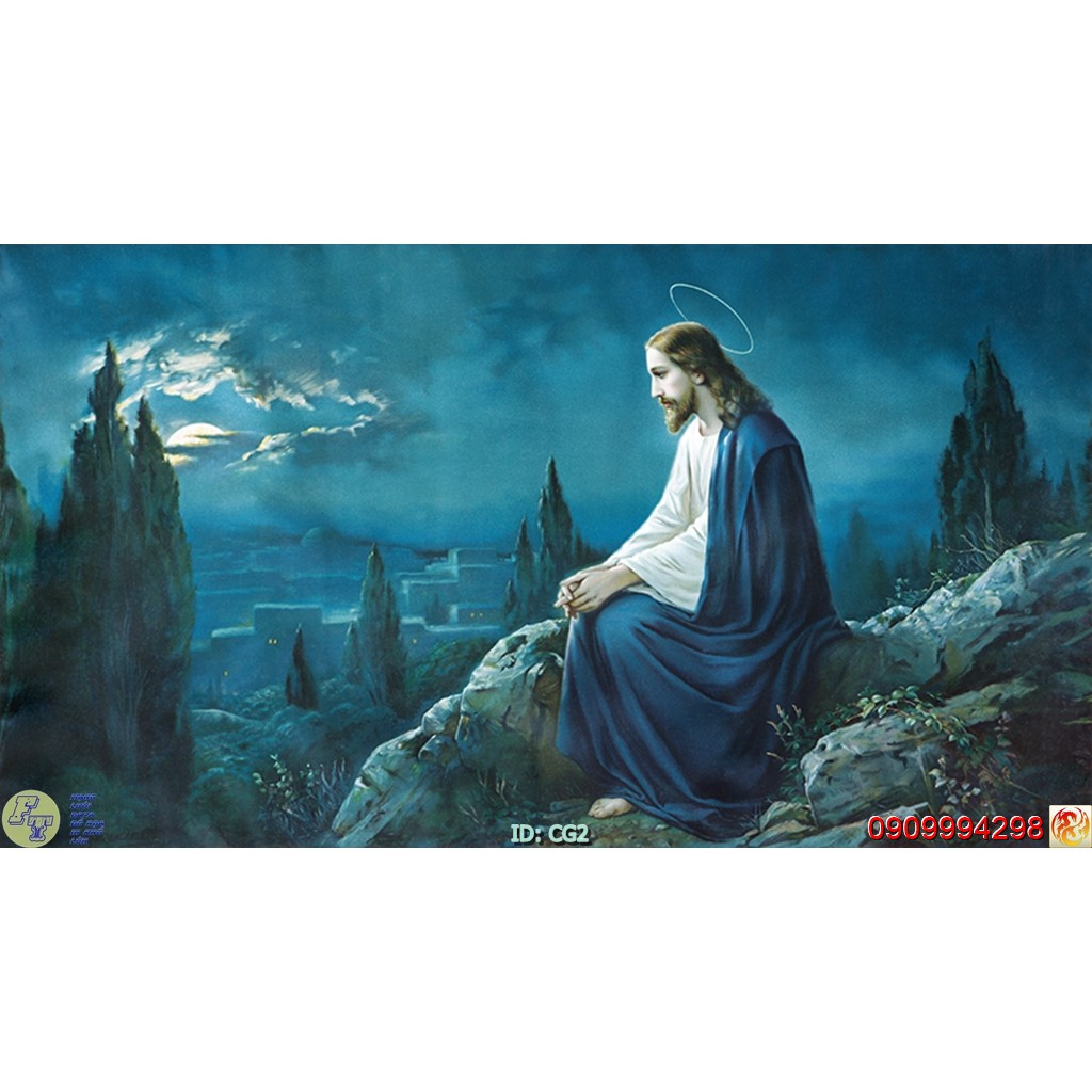 Tranh dán tường 3d hình Chúa Jesus, Hình Đức Mẹ Maria