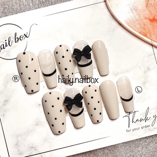 Móng úp thiết kế charm nơ - Nailbox thiết kế - L30