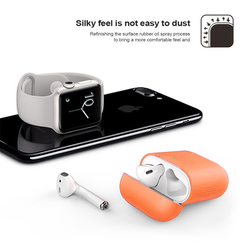 Vỏ Bảo Vệ Hộp Sạc Tai Nghe Airpods 1 / 2 Bằng Silicon Tiện Dụng