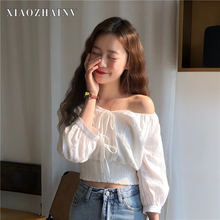 Xiaozhainv Áo trễ vai kiểu dáng sexy theo phong cách Hàn Quốc | BigBuy360 - bigbuy360.vn