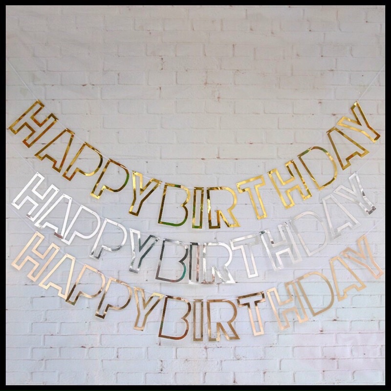 Dây Happy Birthday Ép Kim Trang Trí Sinh Nhật Cao Cấp