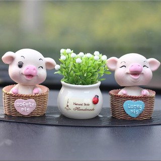 Set Heo may mắn - vạn dặm bình an trang trí táp lô xe hơi taplo ô tô