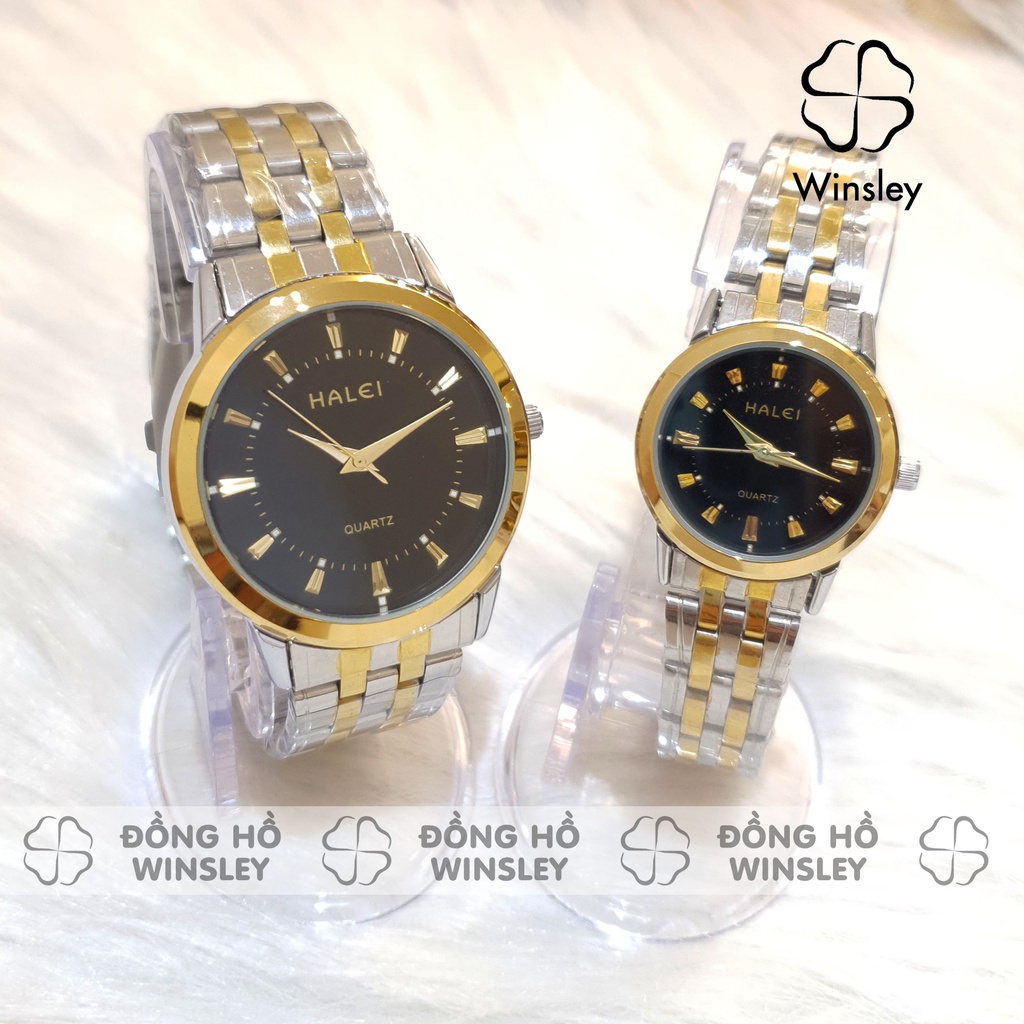 Đồng hồ đôi nam nữ Halei chính hãng dây kim loại chống nước tuyệt đối Tony Watch 68
