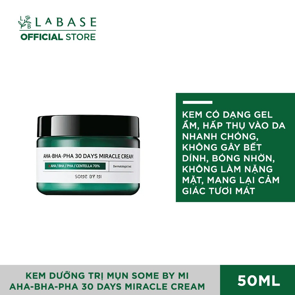 Kem Dưỡng Giảm Mụn Some By Mi AHA-BHA-PHA 30 Days Miracle Cream 60g