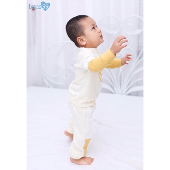 Bộ đồ dài chất nỉ ấm và mềm mại hãng BONS99 cho bé trai bé gái