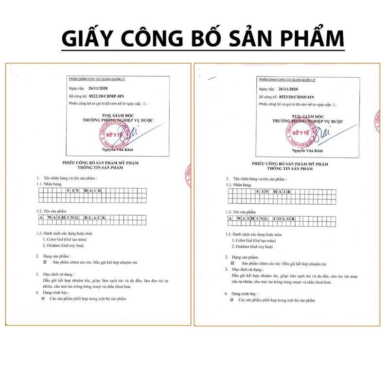 Dầu Gội Phủ Bạc SIN HAIR hộp 10 gói