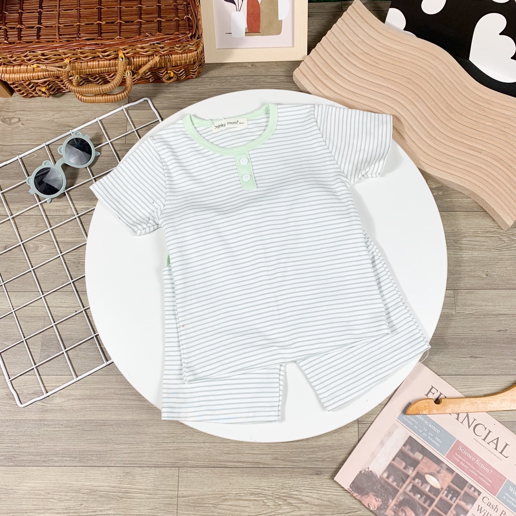 Quần áo cộc tay nam nữ chất cotton hàn, bộ quần áo trẻ em minky mom cho bé trai bé gái-1046