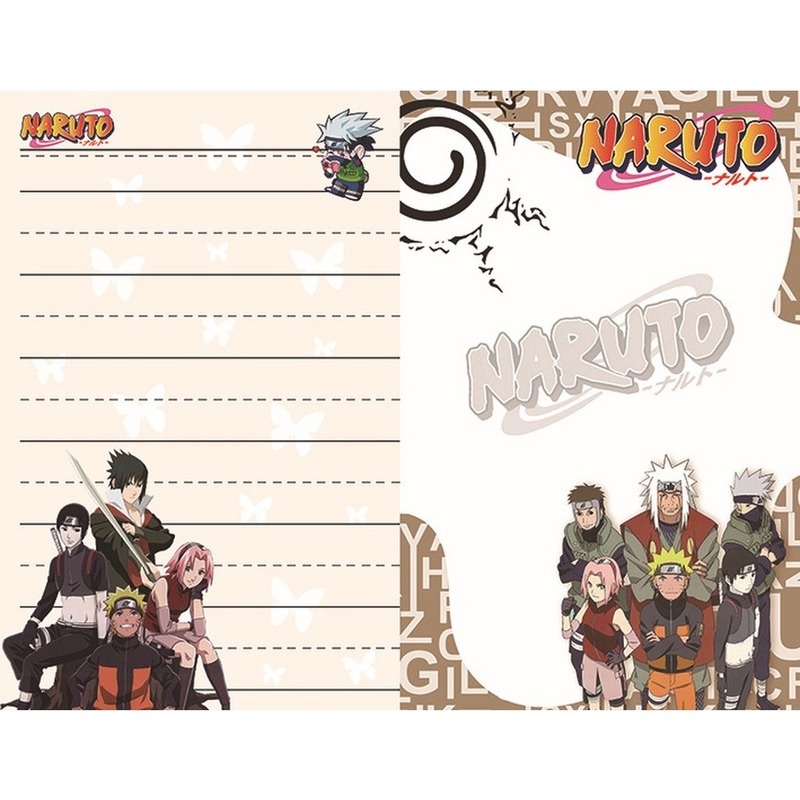 Sổ tay ghi chép in hình nhân vật Kakashi Jiraiya trong anime Naruto