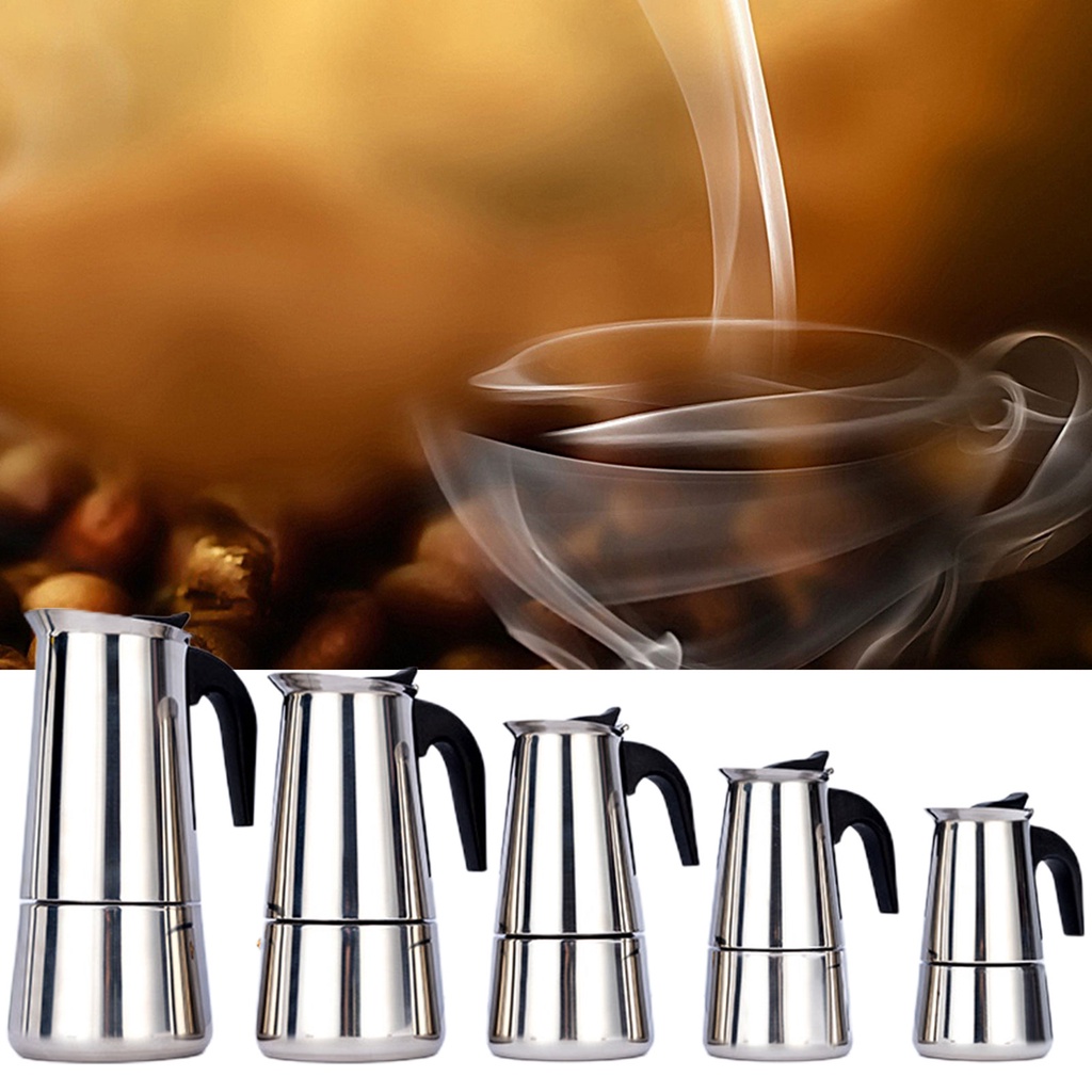 Multi-function Stainless Steel Coffee Pot Mocha Cafe Latte Stovetop Percolator