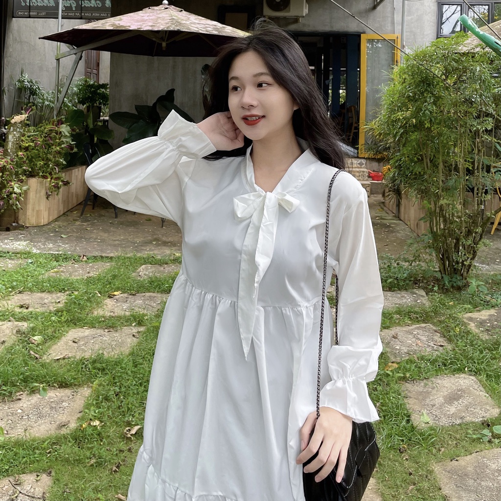 Váy dài trắng vintage công chúa dáng xòe dài tay, Đầm dáng dài tiểu thư  phong cách ulzzang Hàn Quốc - Roxie | BigBuy360 - bigbuy360.vn