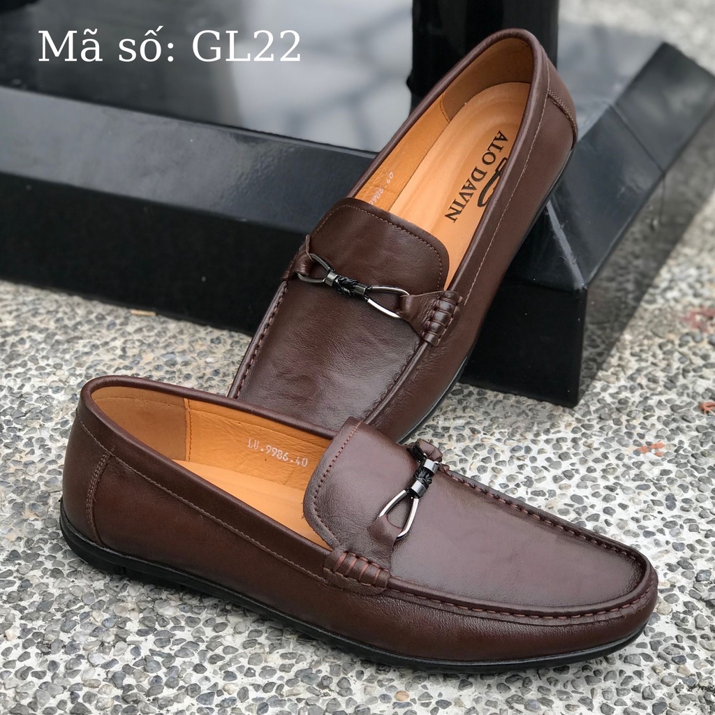 Giày lười nam Alo Davin Da Bò Cao Cấp GL22