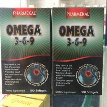 Omega 3-6-9 Pharmekal chứa tinh chất dầu cá, dàu gấc, omega, vitamin hỗ trợ sức khỏe, đẹp da, sáng mắt hộp 100 viên