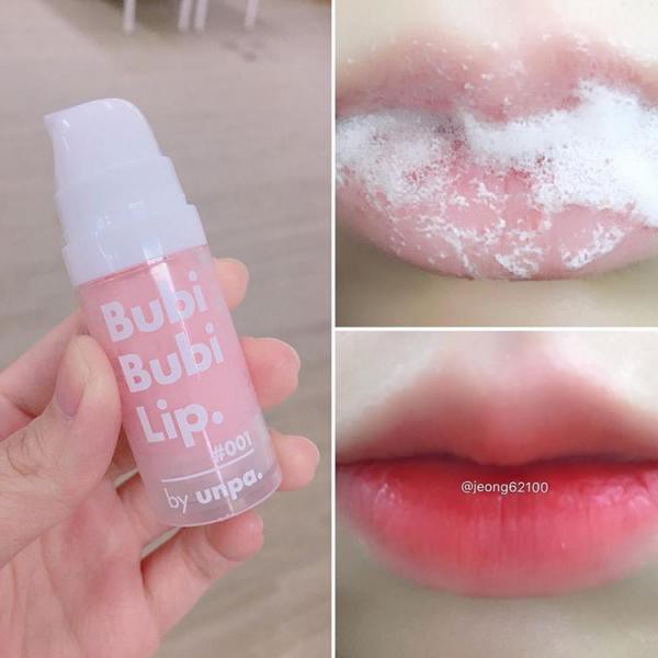 Tẩy tế bào chết môi sủi bọt Unpa Bubi Bubi Lip 12ml