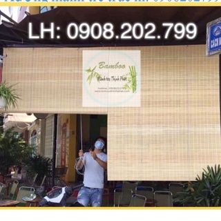 Mành rèm tre trúc Cật Trắng. Mành tre che nắng có Ròng Rọc, Dây Kéo. Rèm sáo tre trúc cửa sổ.